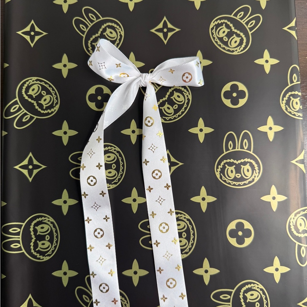 Paper Korean Floral Wrapping set: 20 Sheets + 5 Yards Ribbon